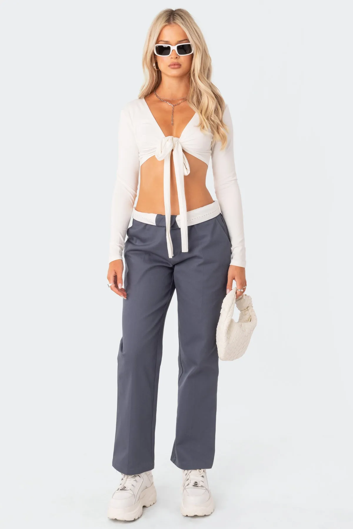 Layla Wrap Crop Top sold by Edikted product image thumbnail 2