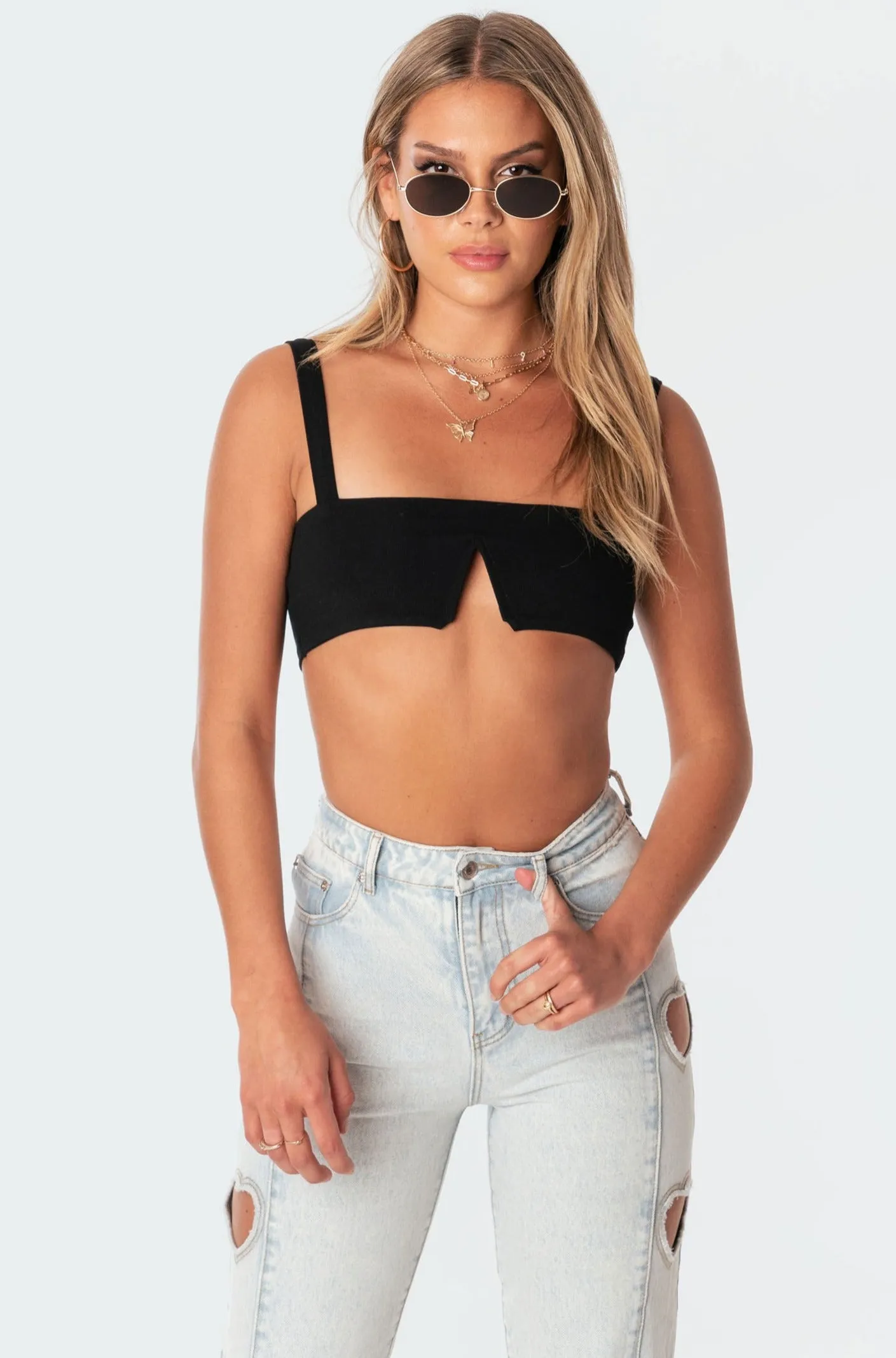 Valeria V Crop Top sold by Edikted