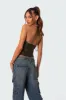Sara Back Cut Out Halter Top sold by Edikted
