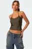 Sara Back Cut Out Halter Top sold by Edikted