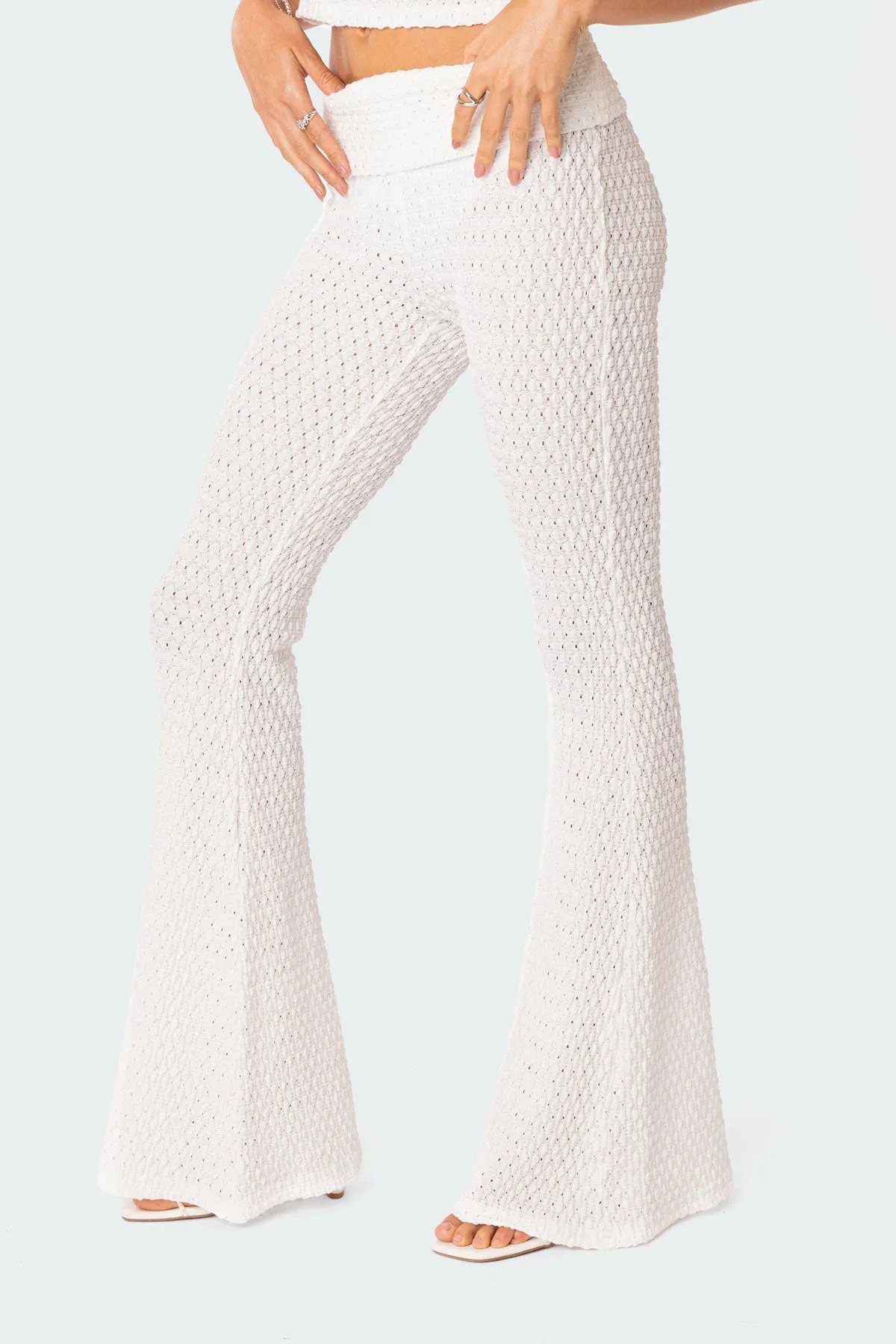 Amalia Textured Knit Fold Over Pants sold by Edikted product image thumbnail 4