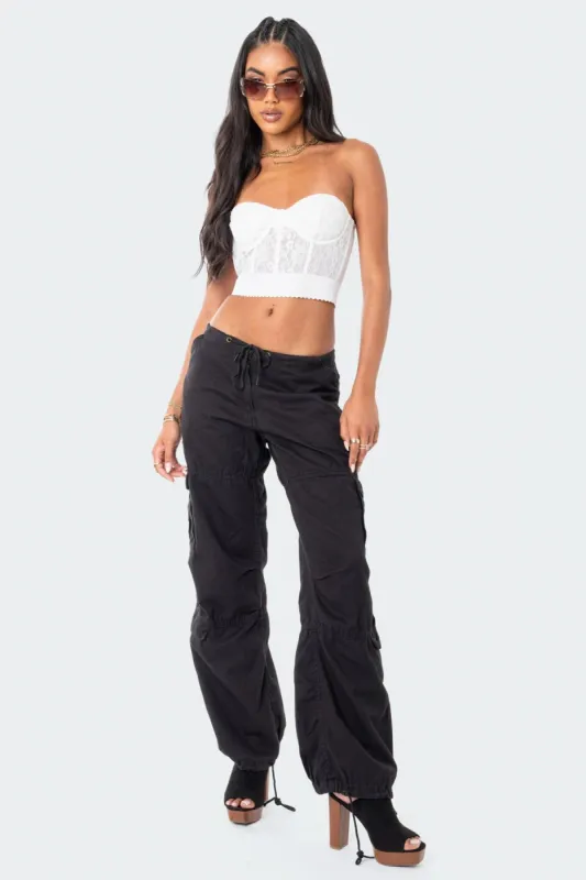 Lola Lace Corset Top sold by Edikted