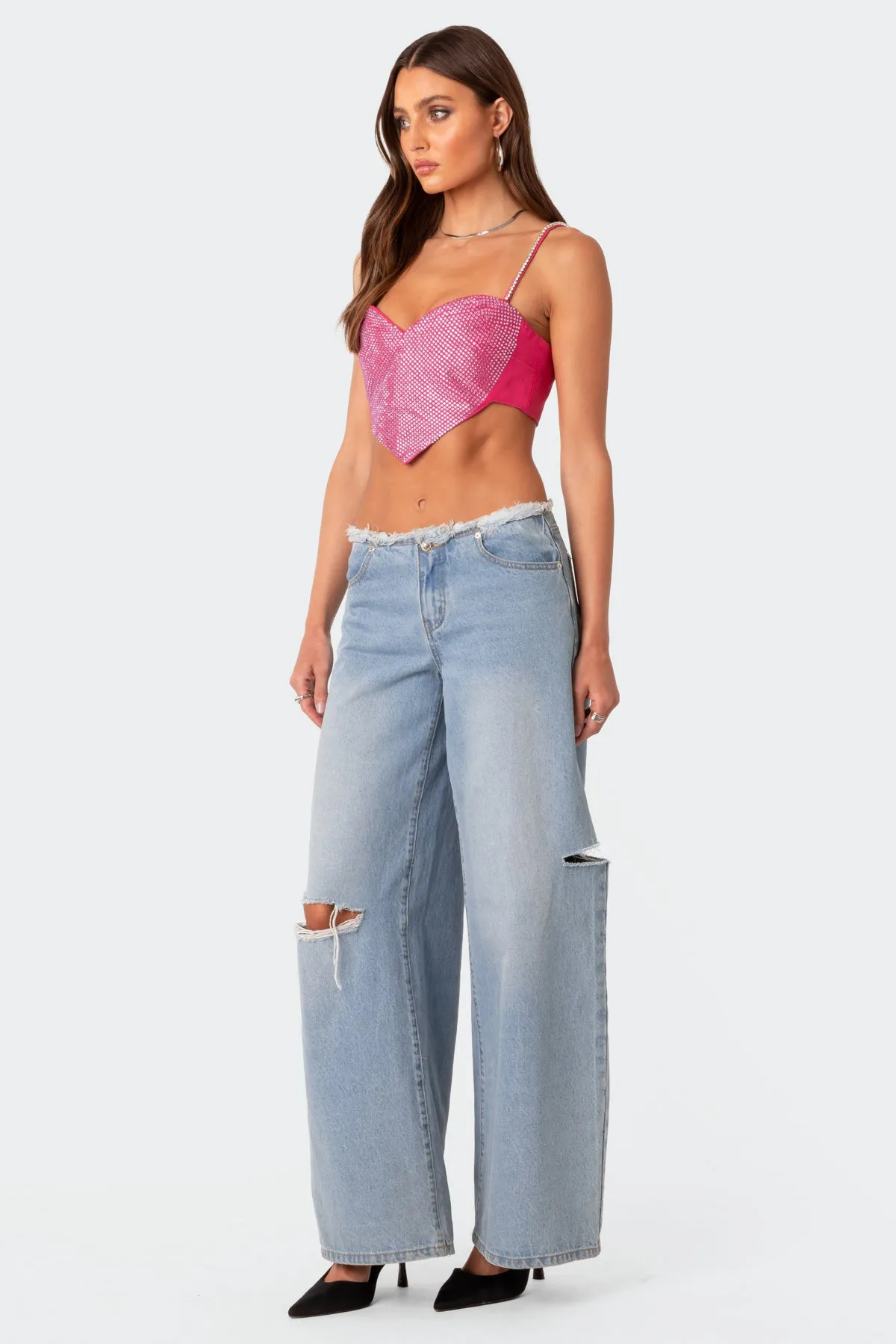 In Your Heart Rhinestone Crop Top sold by Edikted product image thumbnail 4