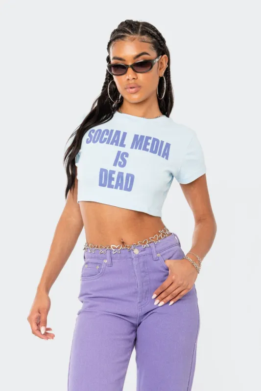 Social Media Cropped T-Shirt sold by Edikted