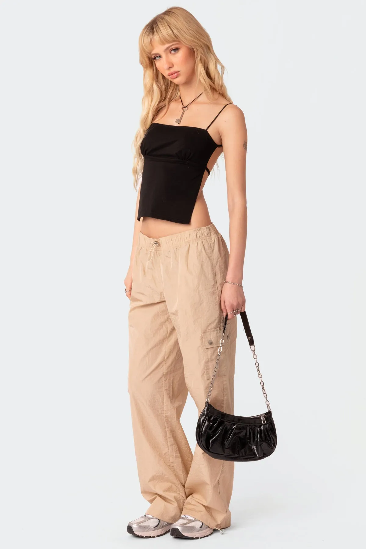 Roy Low Rise Nylon Cargo Pants sold by Edikted product image thumbnail 5