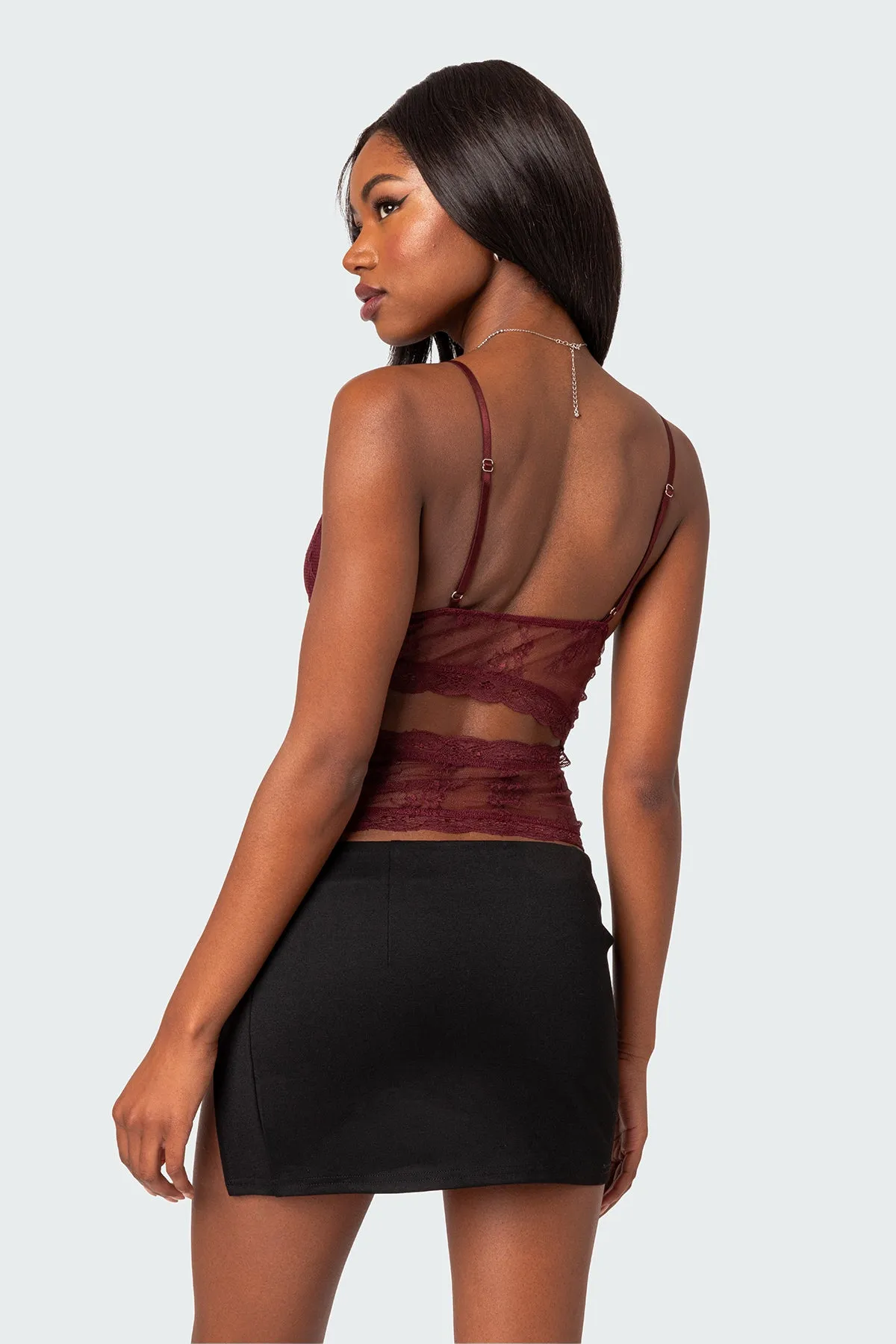 Spice Cut Out Sheer Lace Tank Top sold by Edikted product image thumbnail 4