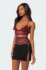Spice Cut Out Sheer Lace Tank Top sold by Edikted