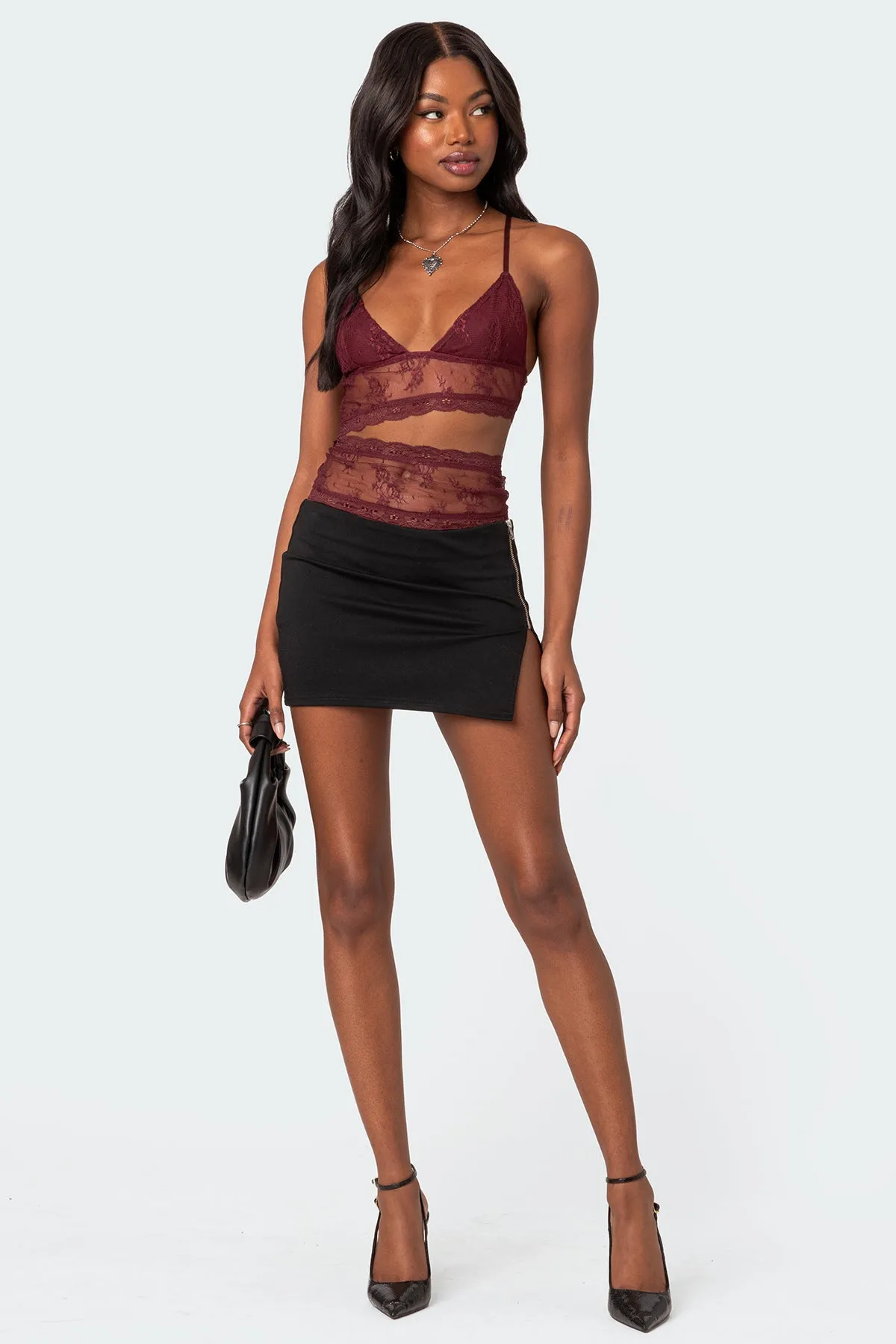 Spice Cut Out Sheer Lace Tank Top sold by Edikted product image thumbnail 2