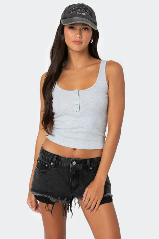 Tiana Henley Tank Top sold by Edikted