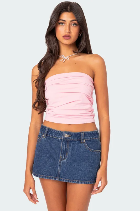 Isabella Ruched Tube Top sold by Edikted