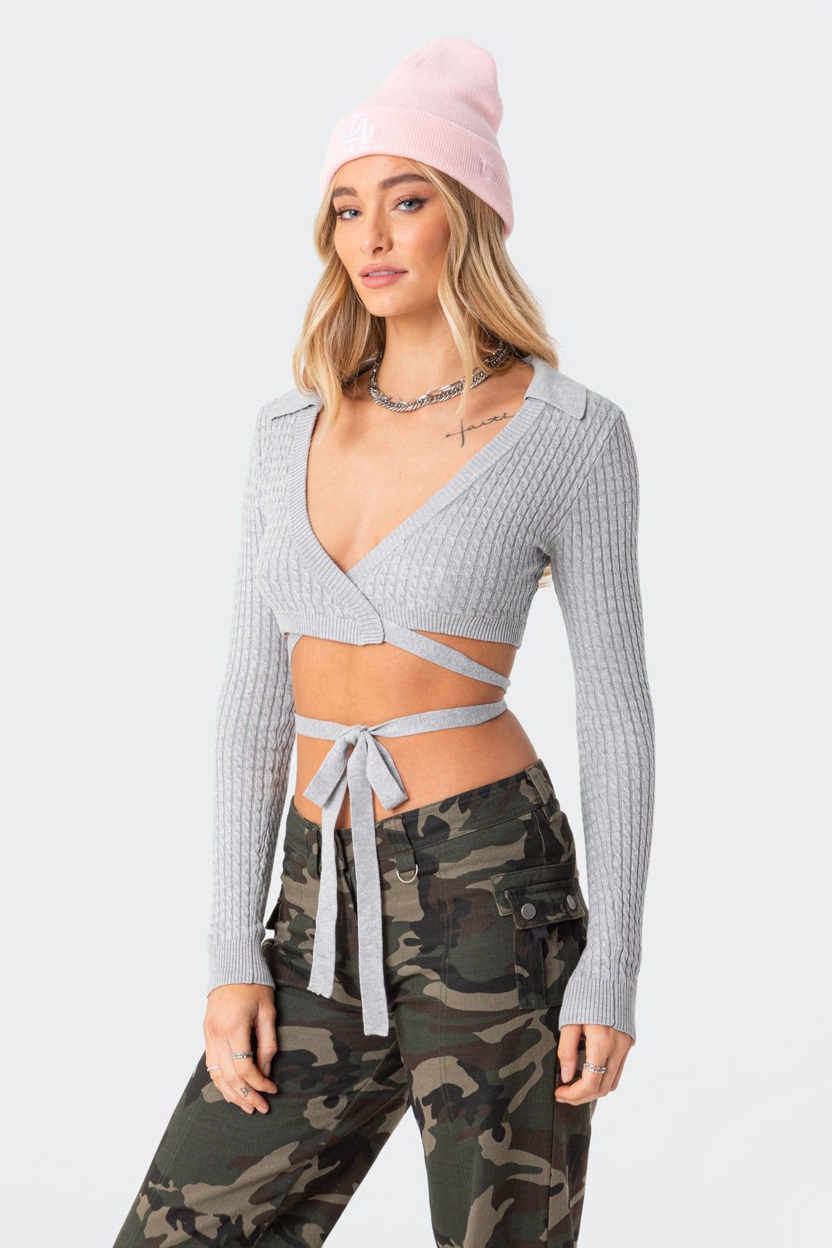 Elianna Knitted Wrap Top sold by Edikted product image thumbnail 3