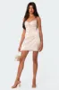 Satin Lace Up Corset Mini Dress sold by Edikted