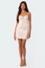 Satin Lace Up Corset Mini Dress sold by Edikted