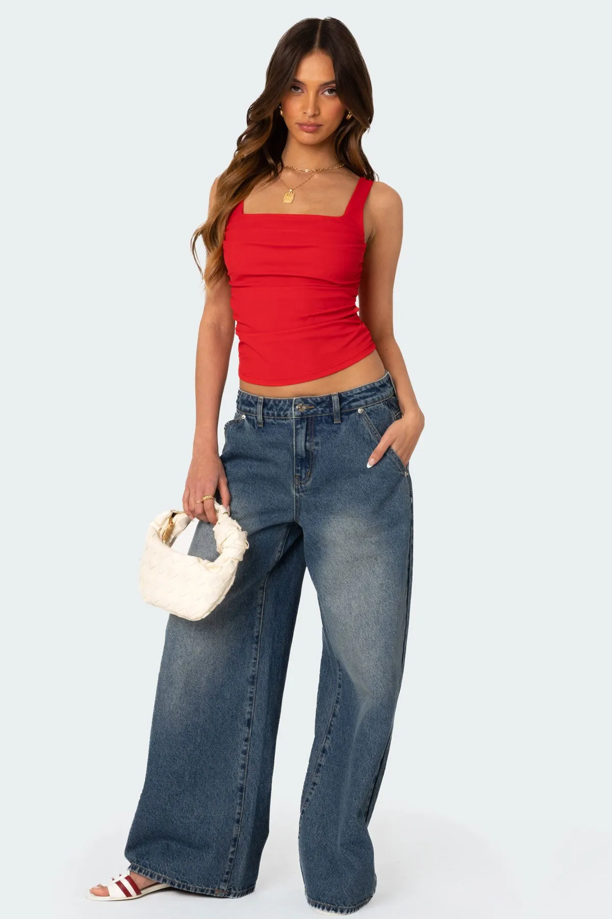 Rio Ruched Square Neck Top sold by Edikted product image thumbnail 2