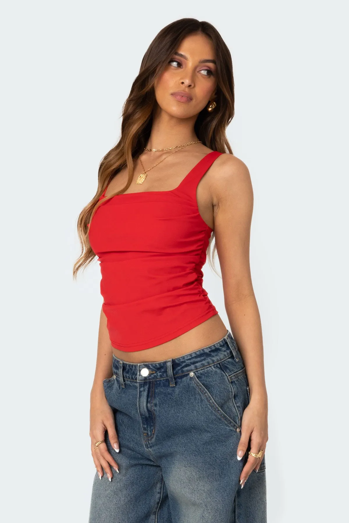 Rio Ruched Square Neck Top sold by Edikted product image thumbnail 3