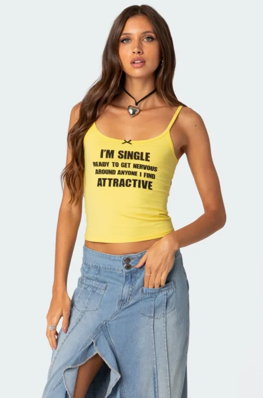 I'M Single Tank Top sold by Edikted