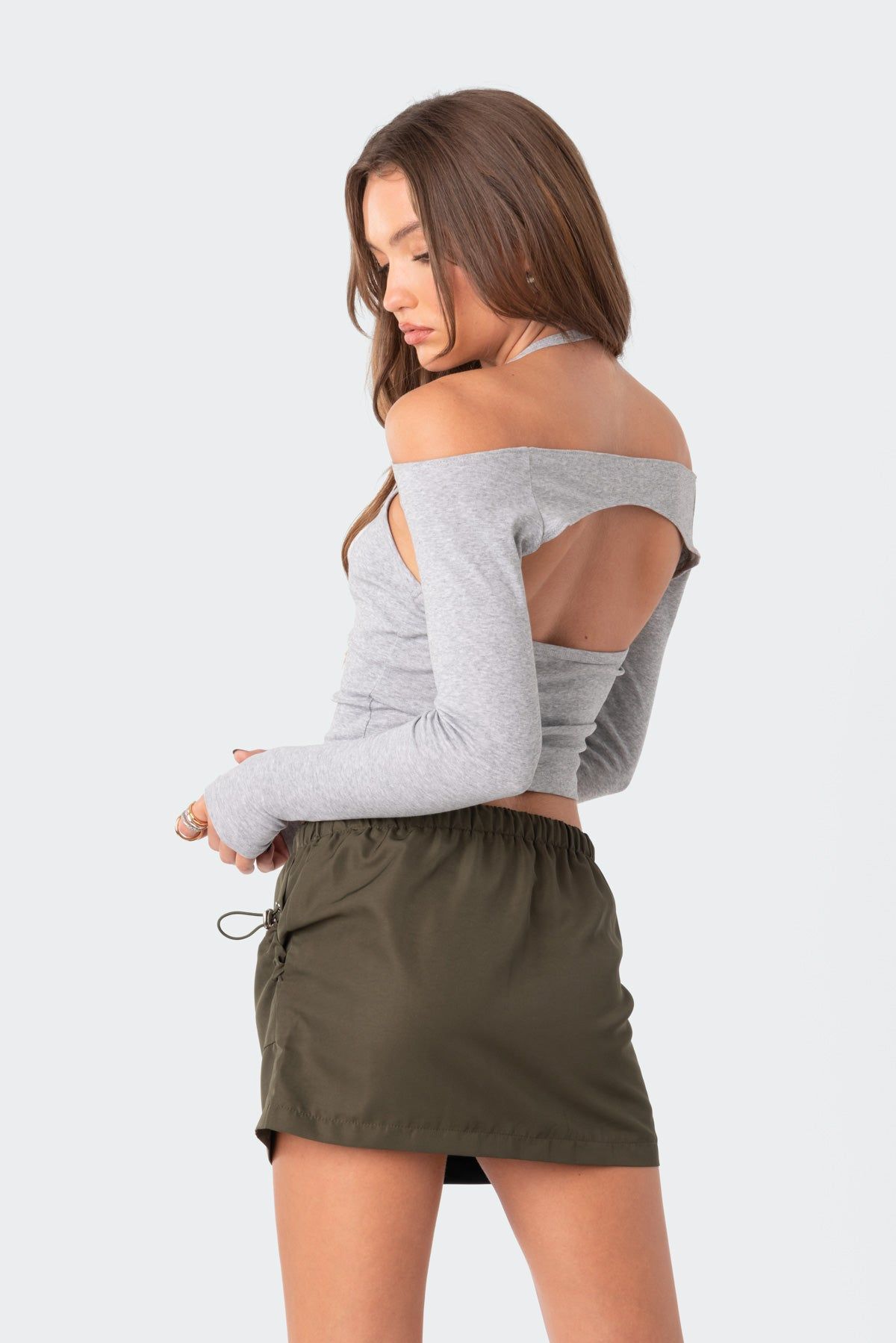 Tansy Off The Shoulder Halter Top sold by Edikted product image thumbnail 4