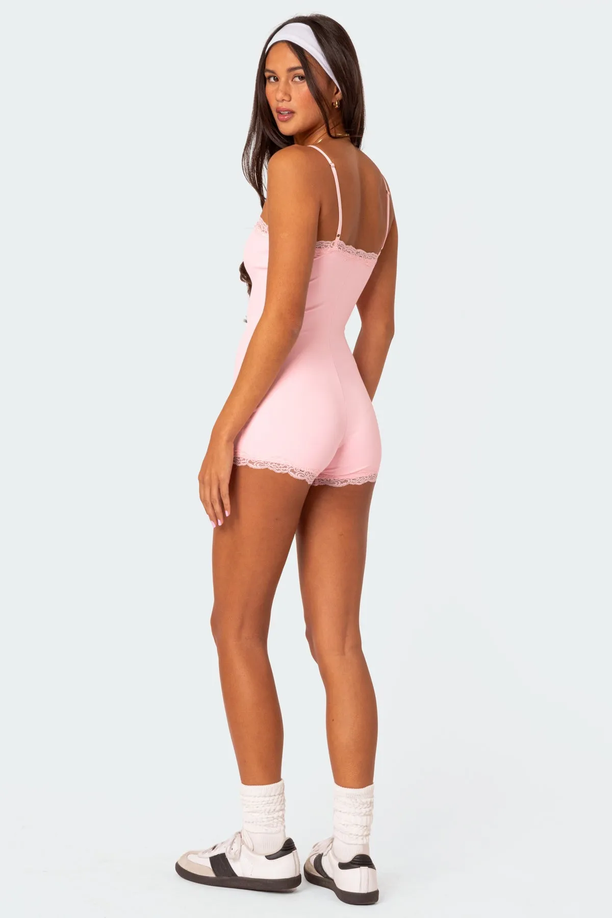 Mandi Lace Trim Romper sold by Edikted product image thumbnail 4