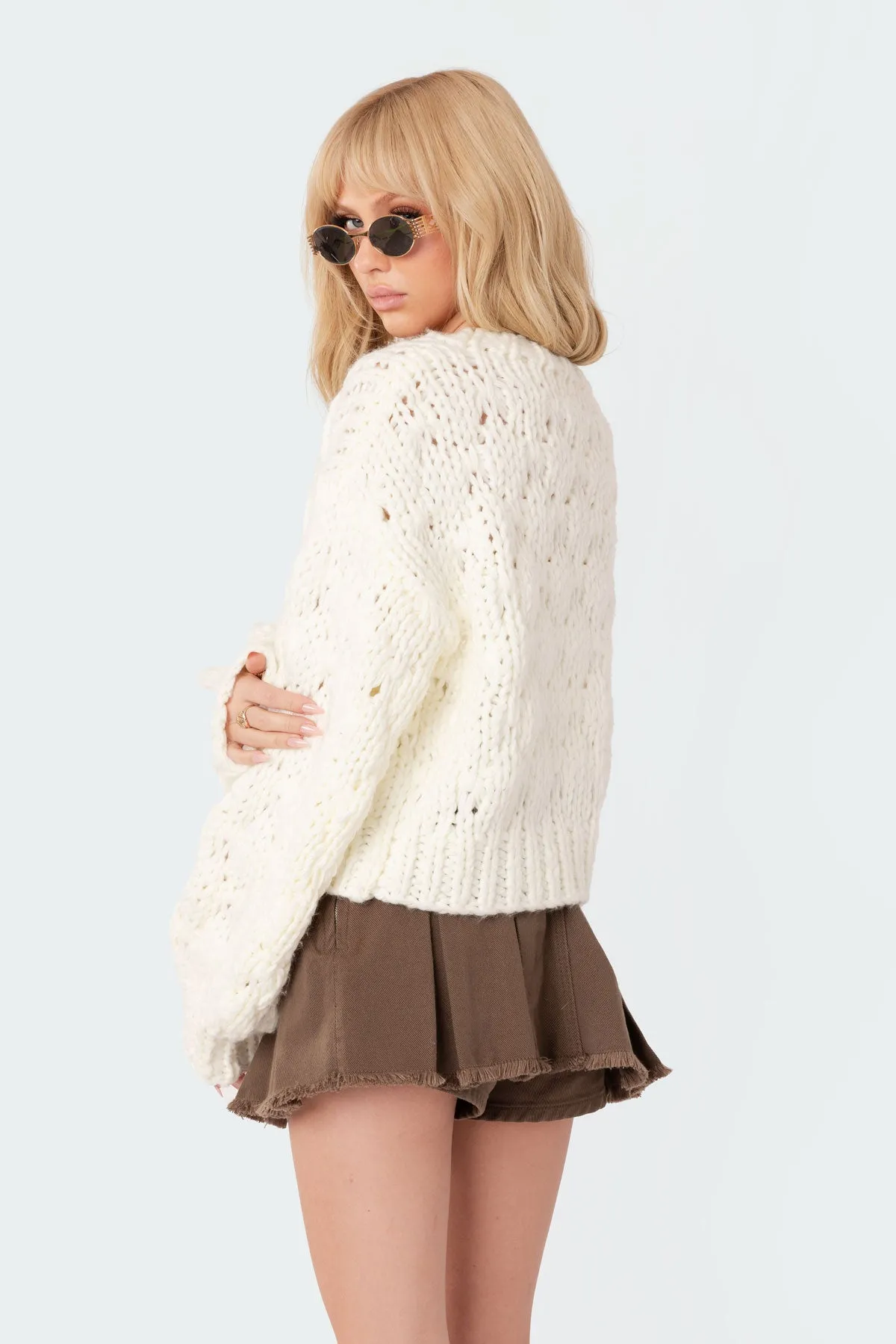 Handmade Chunky Knit Cardigan sold by Edikted product image thumbnail 5
