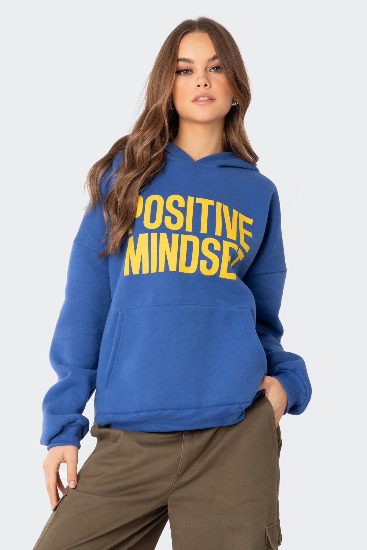 Stay Positive Oversized Hoodie sold by Edikted product image thumbnail 2