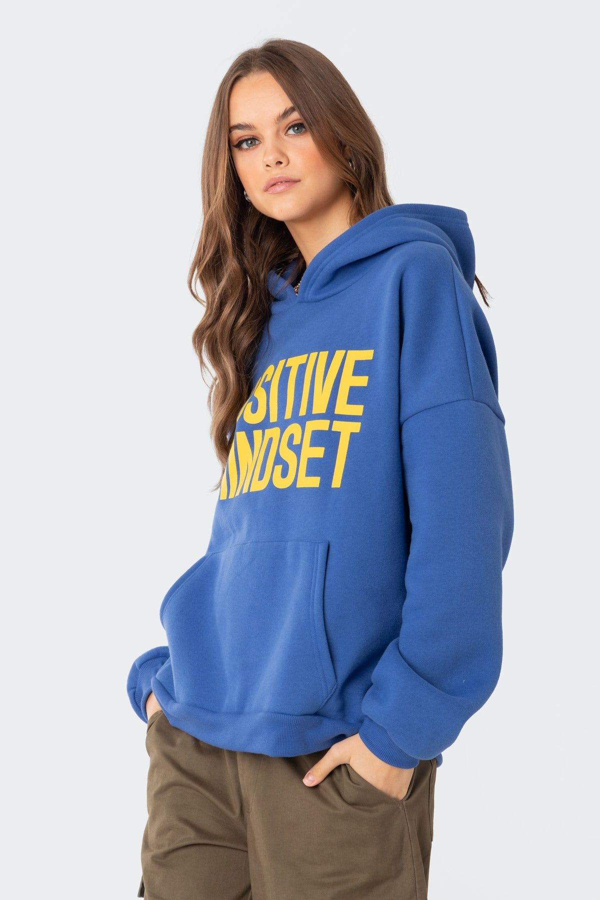 Stay Positive Oversized Hoodie sold by Edikted product image thumbnail 3