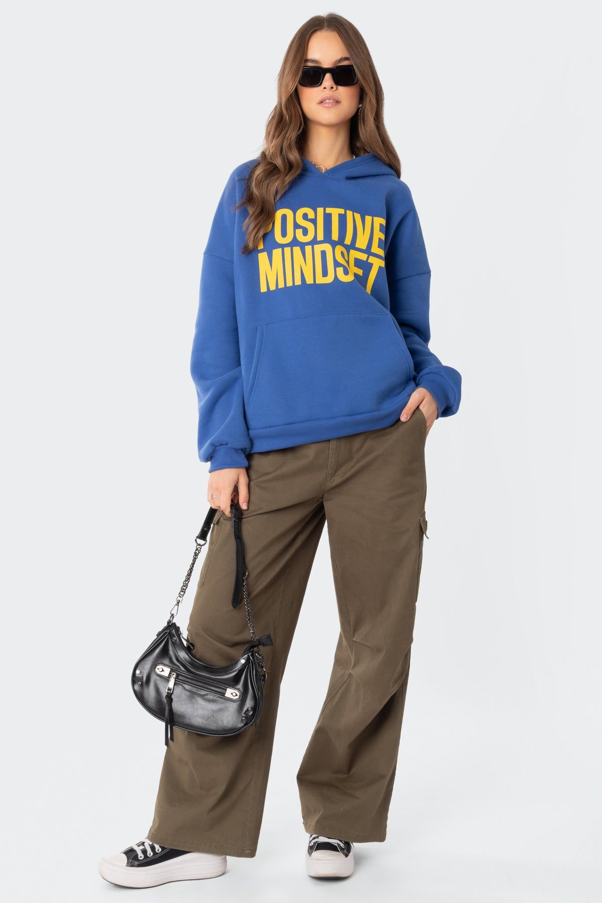 Stay Positive Oversized Hoodie sold by Edikted