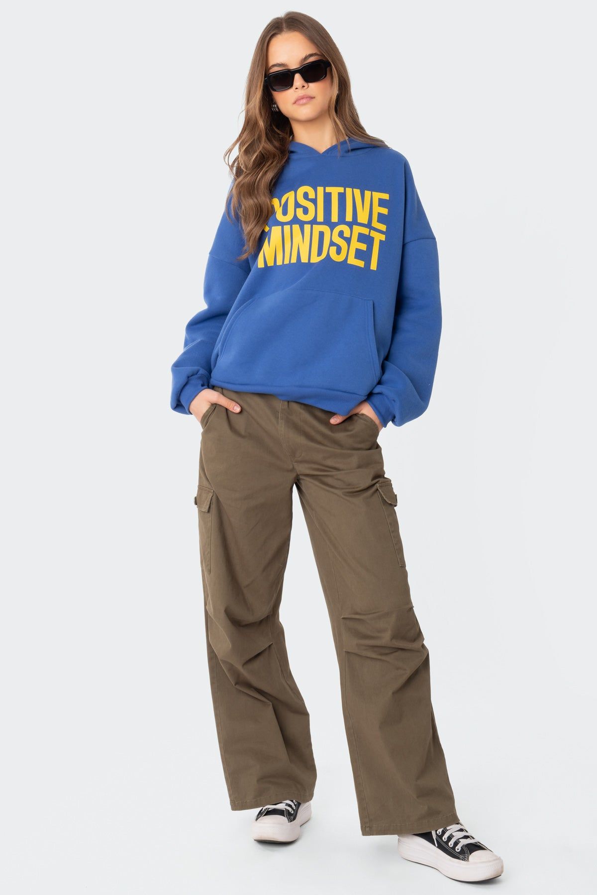 Stay Positive Oversized Hoodie sold by Edikted product image thumbnail 5