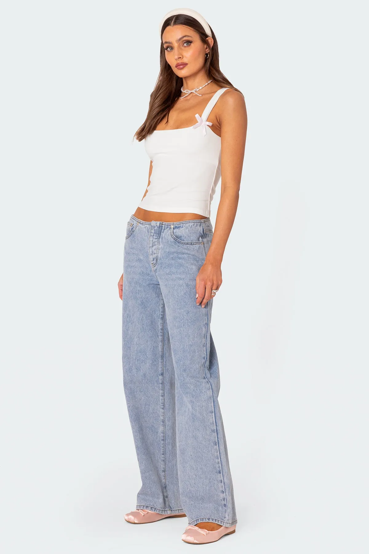 Lola Ribbed Tank Top sold by Edikted product image thumbnail 4