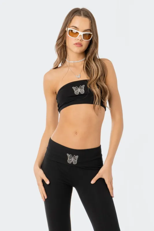 Rhinestone Butterfly Tube Top sold by Edikted