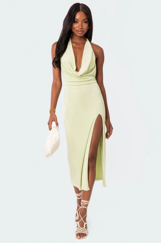 Azalea Open Back Midi Dress sold by Edikted