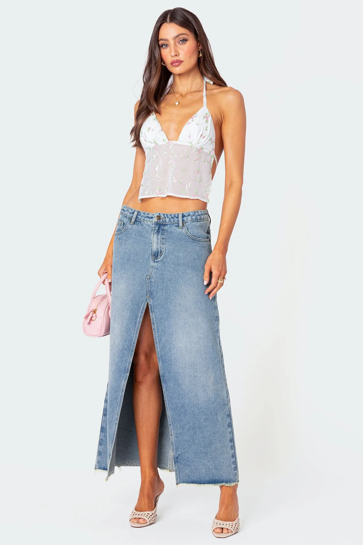 Embroidered Open Back Top sold by Edikted product image thumbnail 3