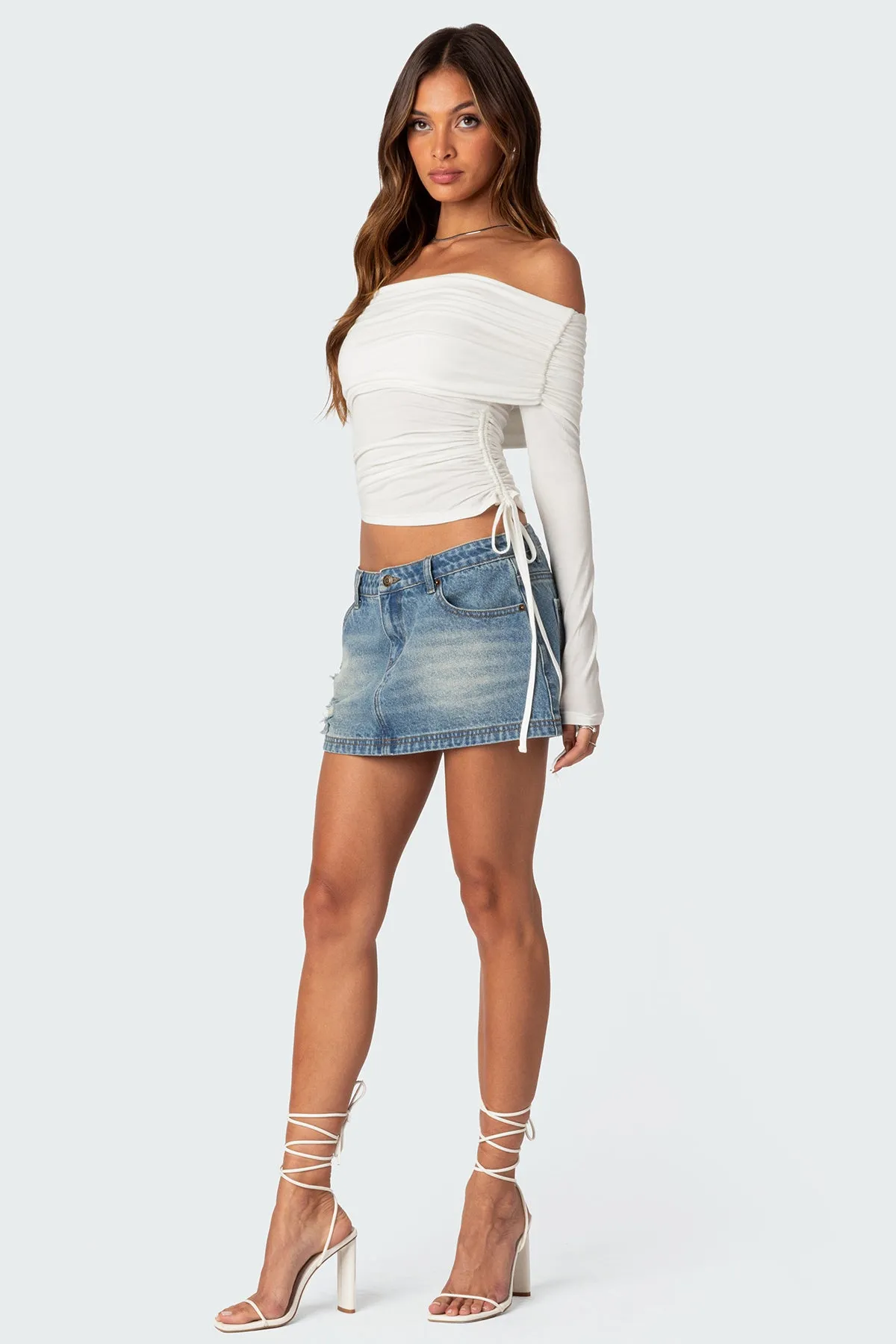 Gathered Fold Over Drawstring Top sold by Edikted product image thumbnail 5