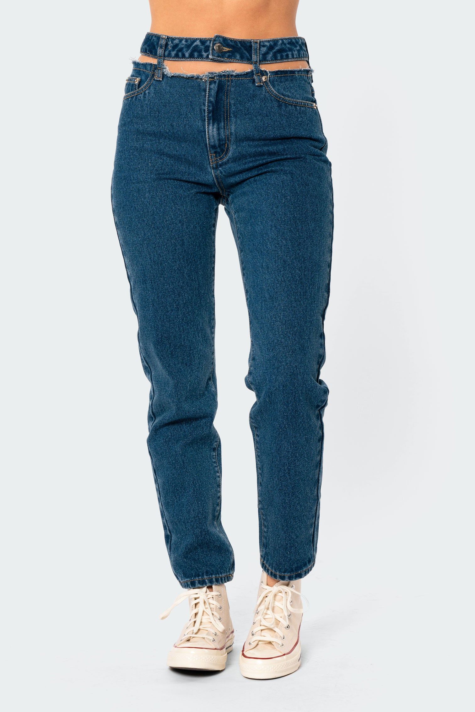 Slasher Belted Mom Jeans sold by Edikted product image thumbnail 3
