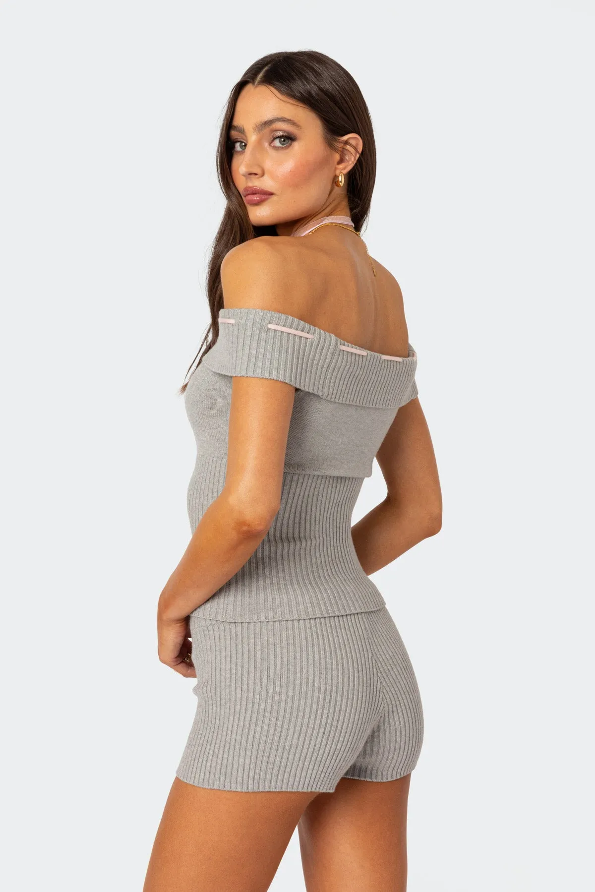 Bow Time Fold Over Knit Top sold by Edikted product image thumbnail 5