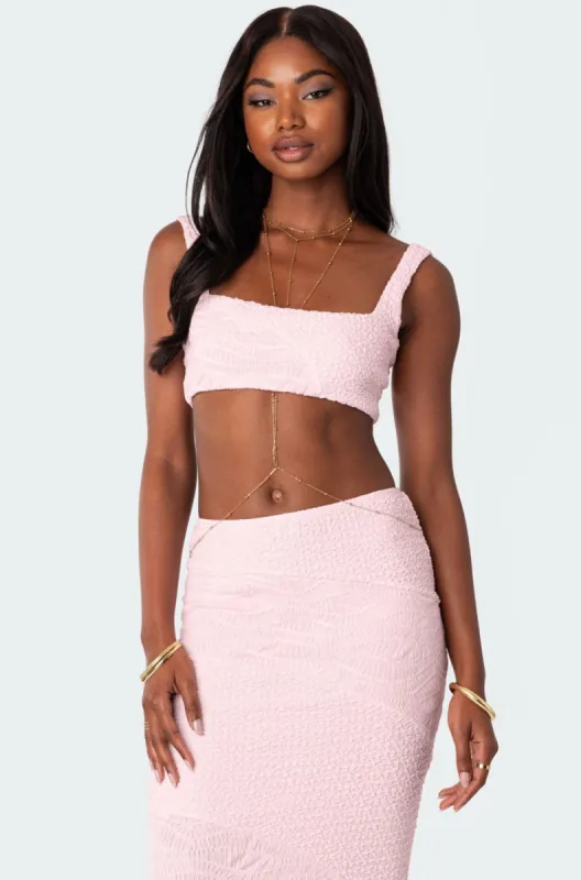 Laguna Multi Texture Crop Top sold by Edikted