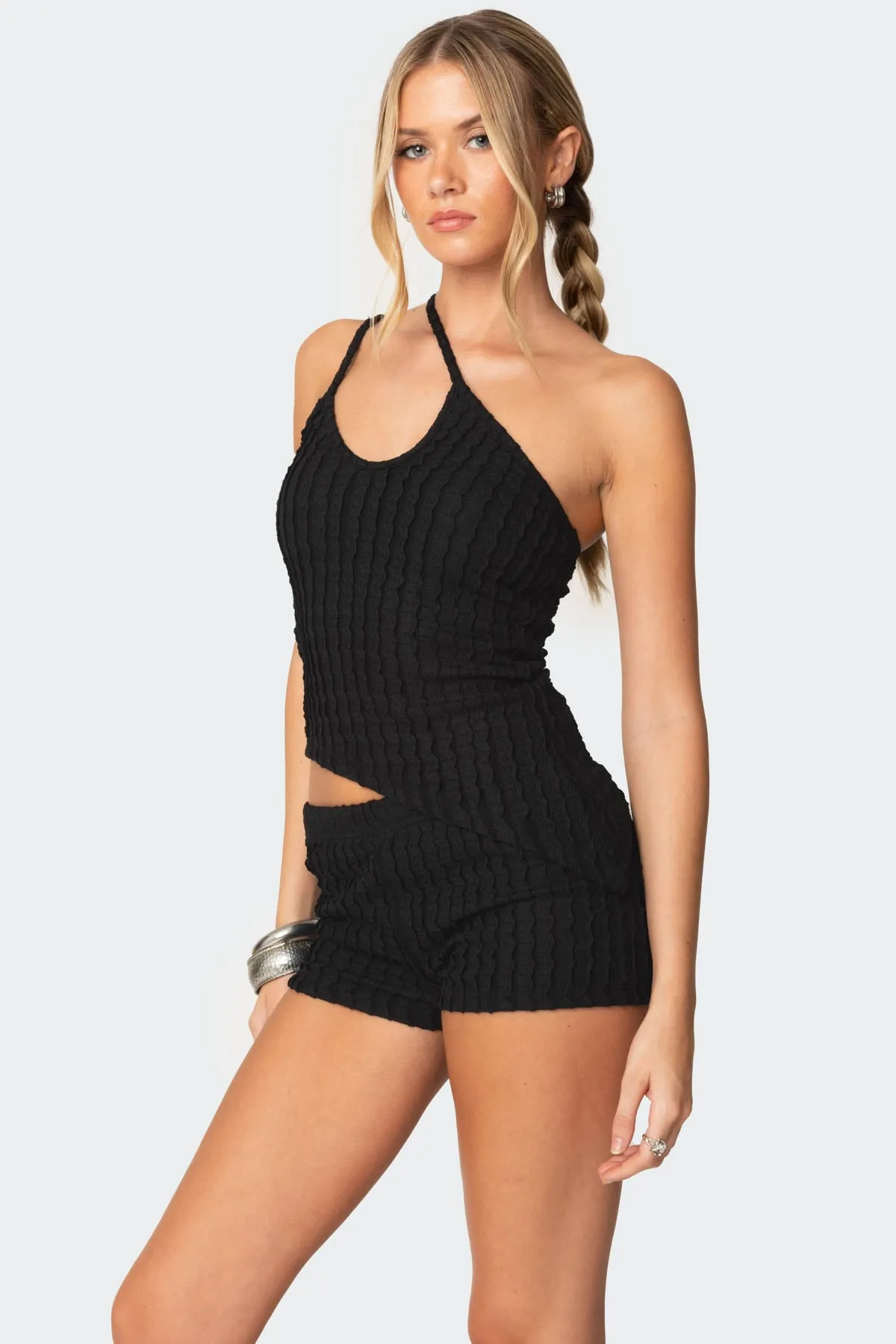 Phoebe Asymmetric Textured Knit Top sold by Edikted product image thumbnail 3