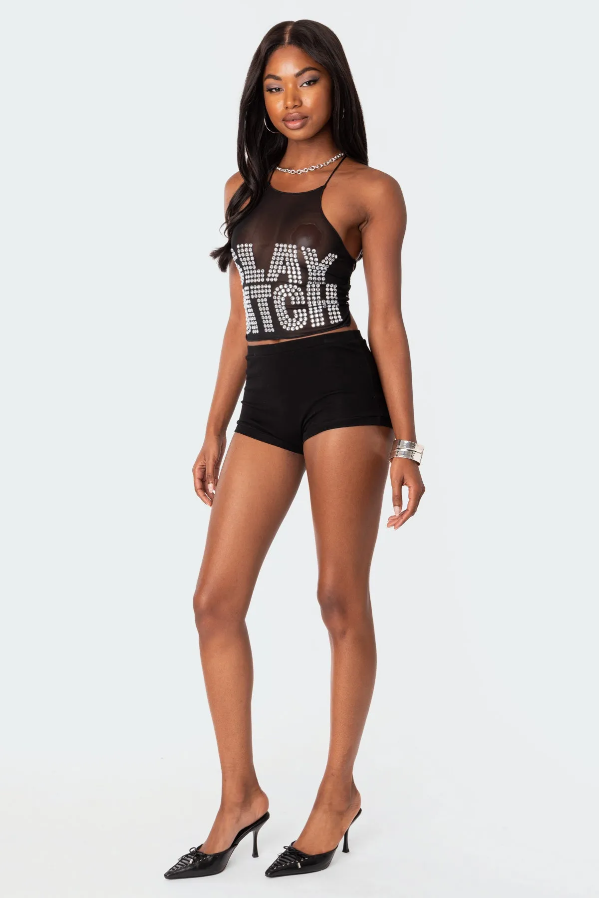 Slay B Sheer Mesh Crop Top sold by Edikted product image thumbnail 3