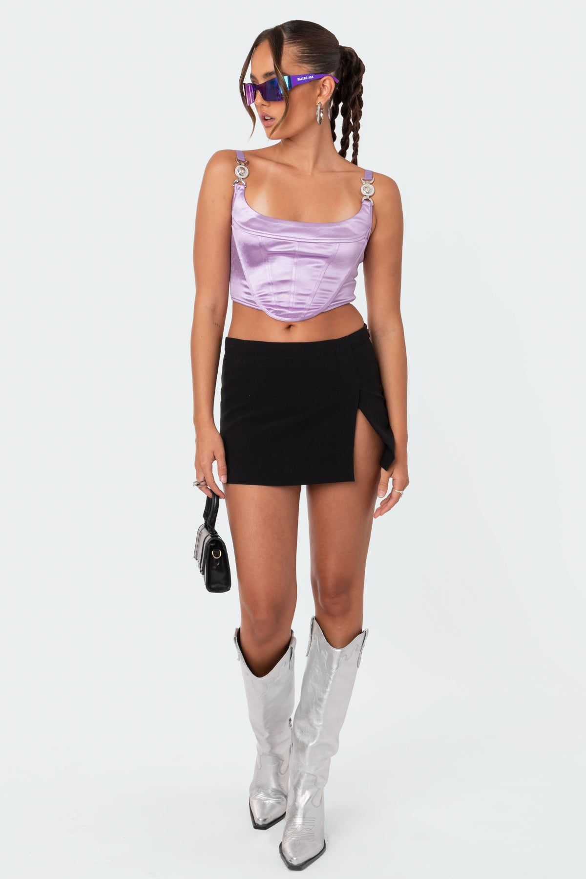 Sloane Satin Corset sold by Edikted