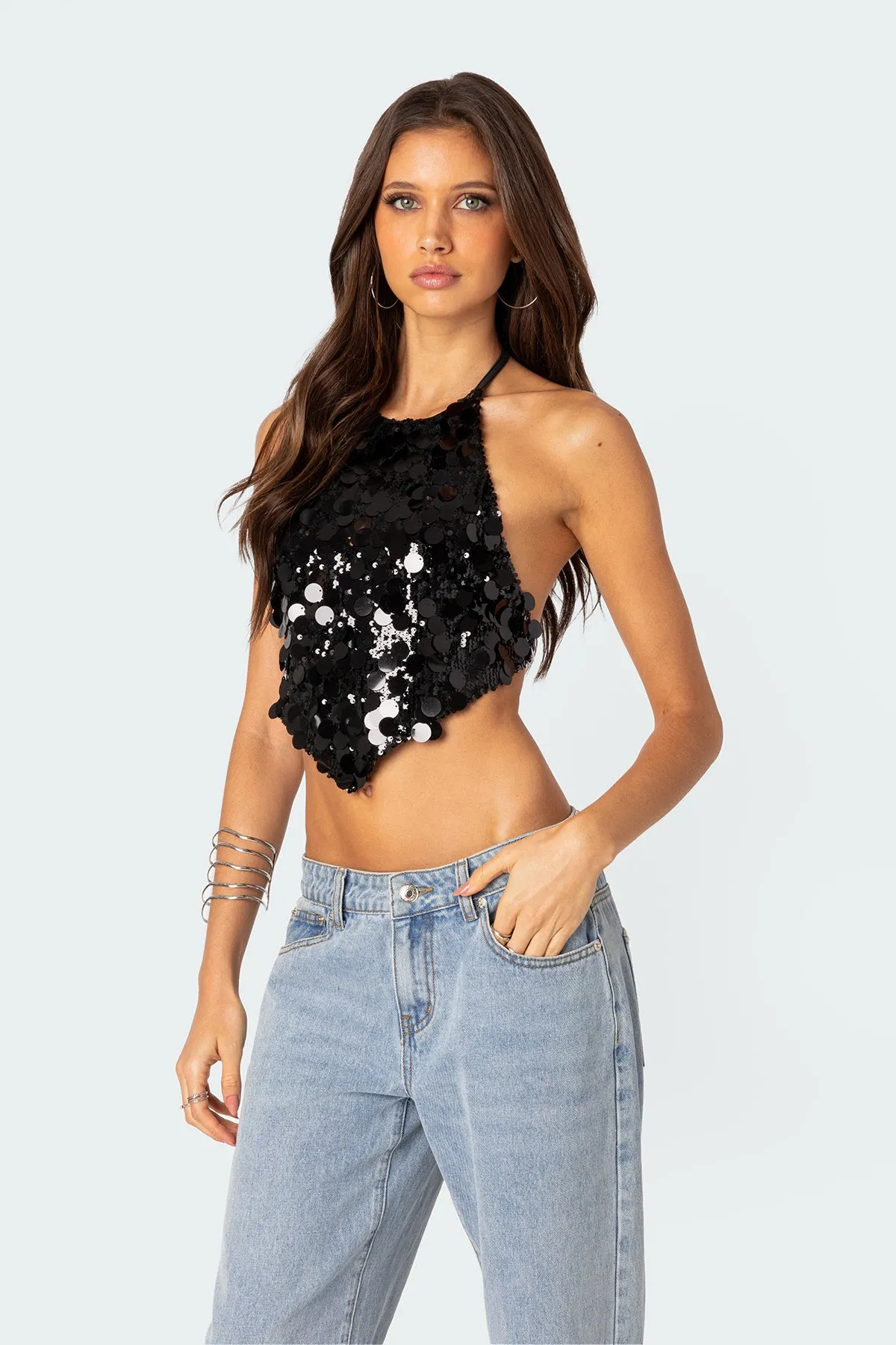 Caelia Sequin Open Back Top sold by Edikted product image thumbnail 3