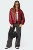 Halley Faux Leather Bomber Jacket sold by Edikted