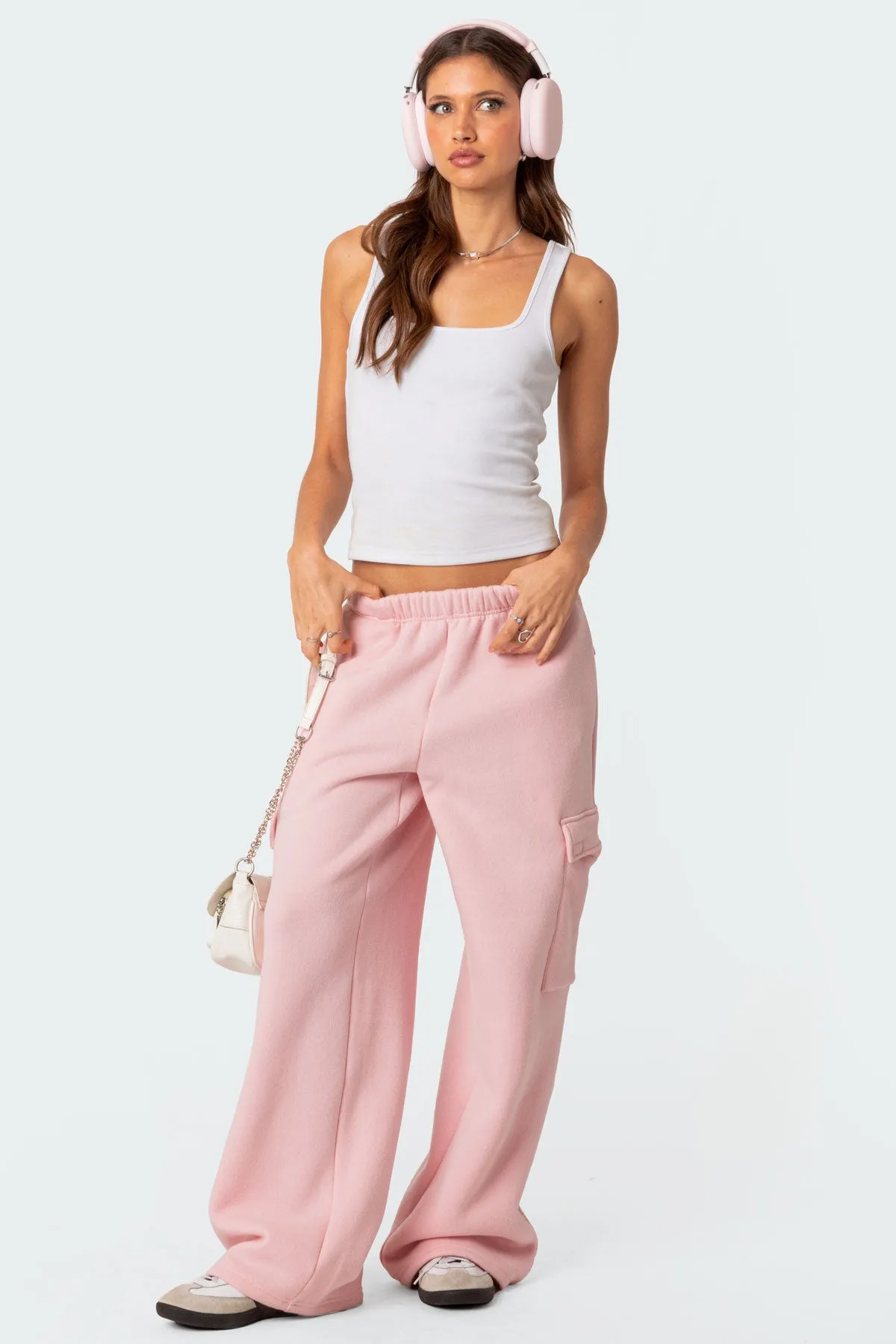 Wide Leg Cargo Sweatpants sold by Edikted