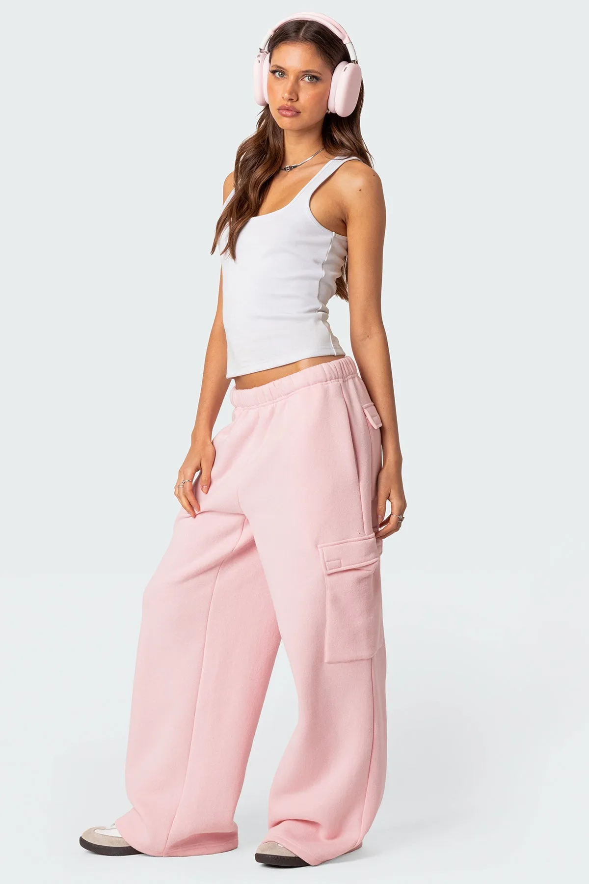 Wide Leg Cargo Sweatpants sold by Edikted product image thumbnail 5