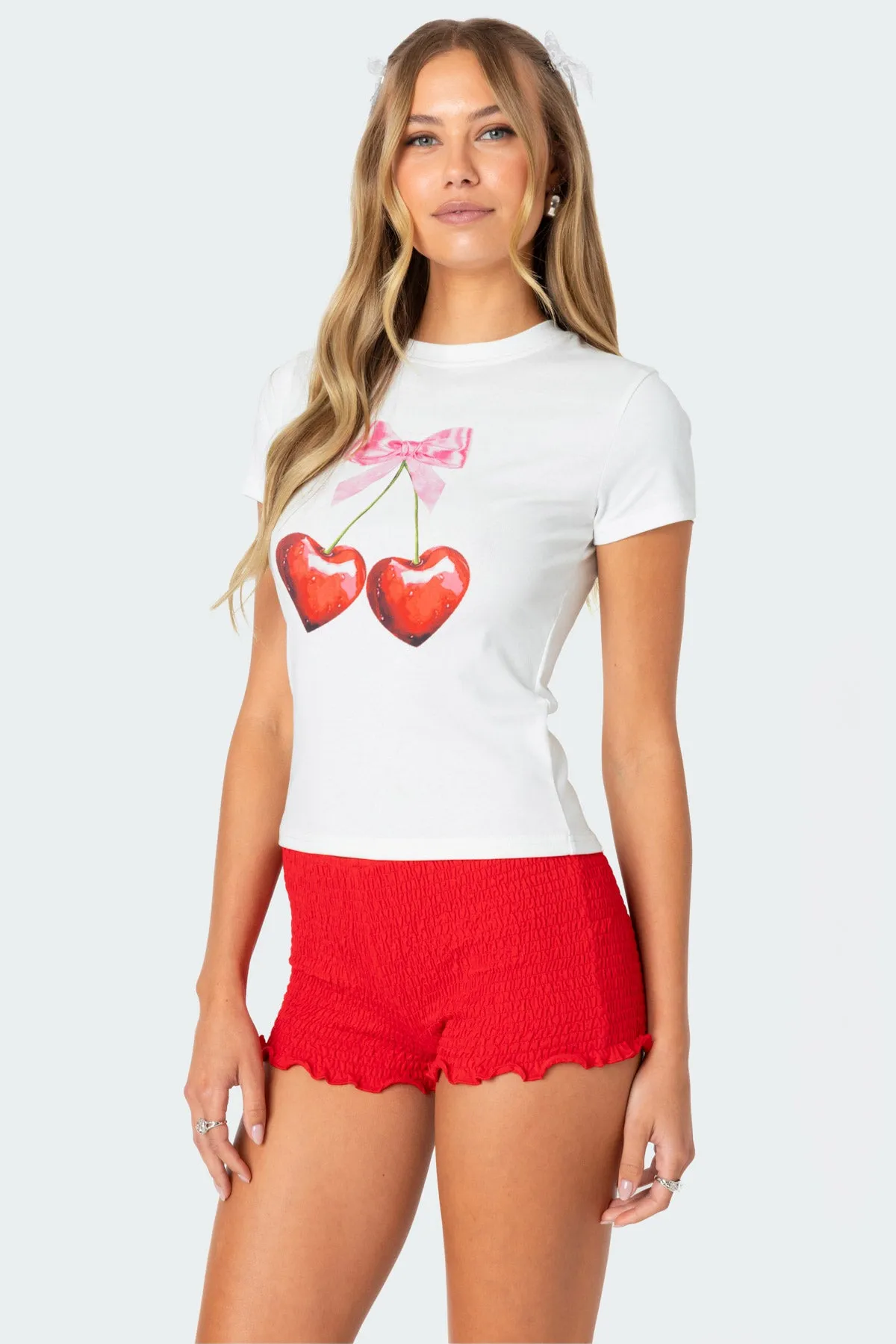 Cherry Heart T Shirt sold by Edikted product image thumbnail 3
