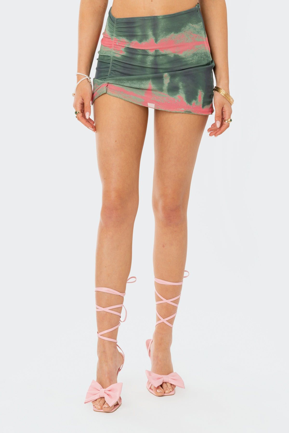 Lian Mesh Gathered Mini Skirt sold by Edikted product image thumbnail 2