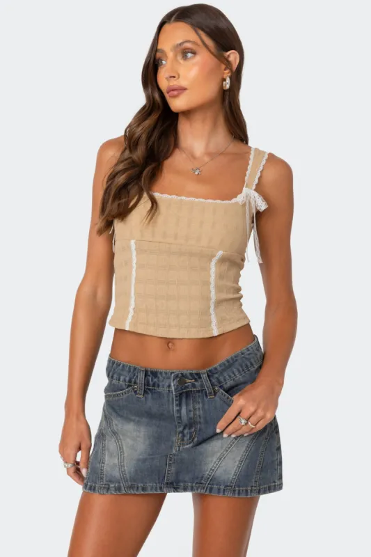 Textured Bustier Top sold by Edikted