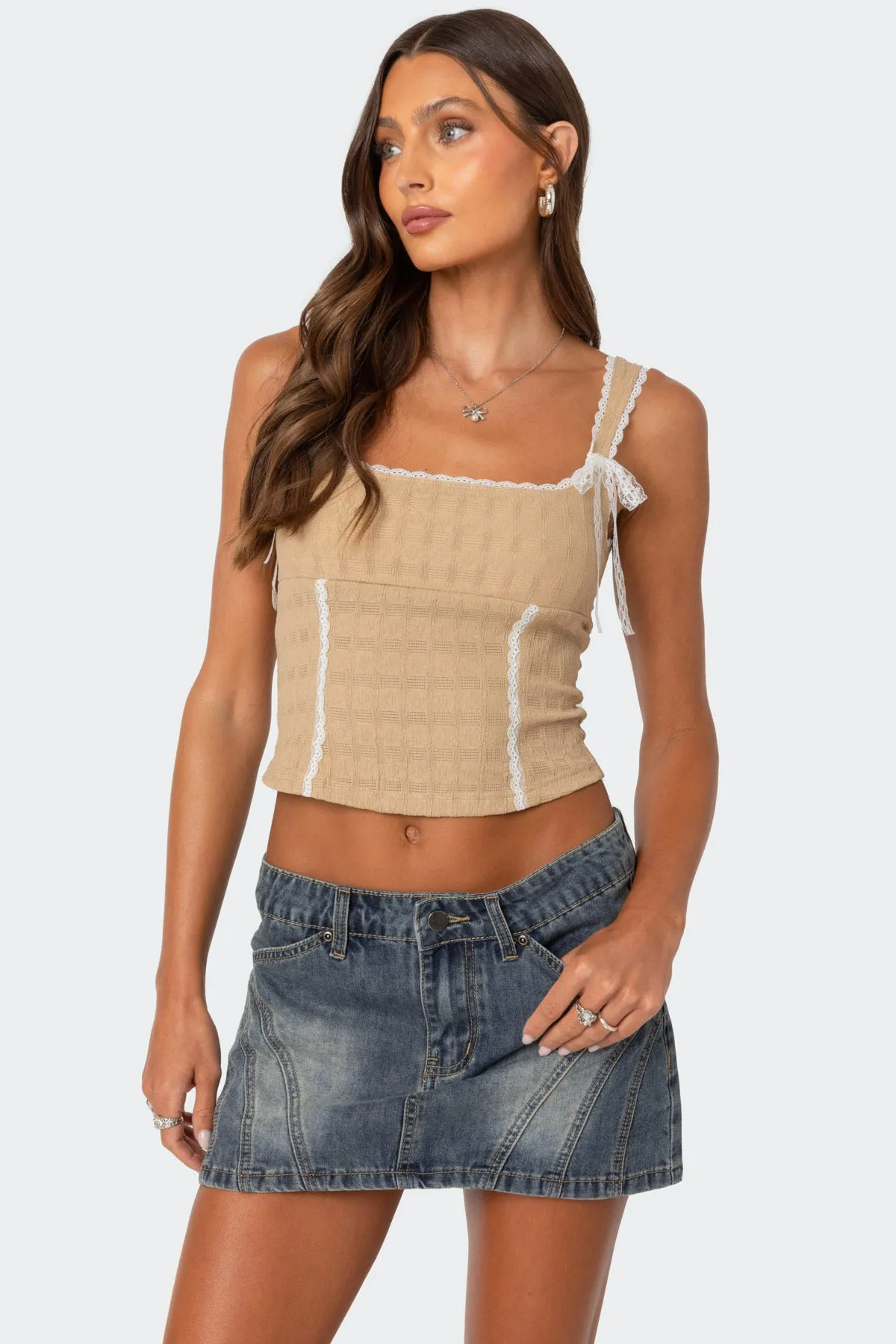 Textured Bustier Top sold by Edikted