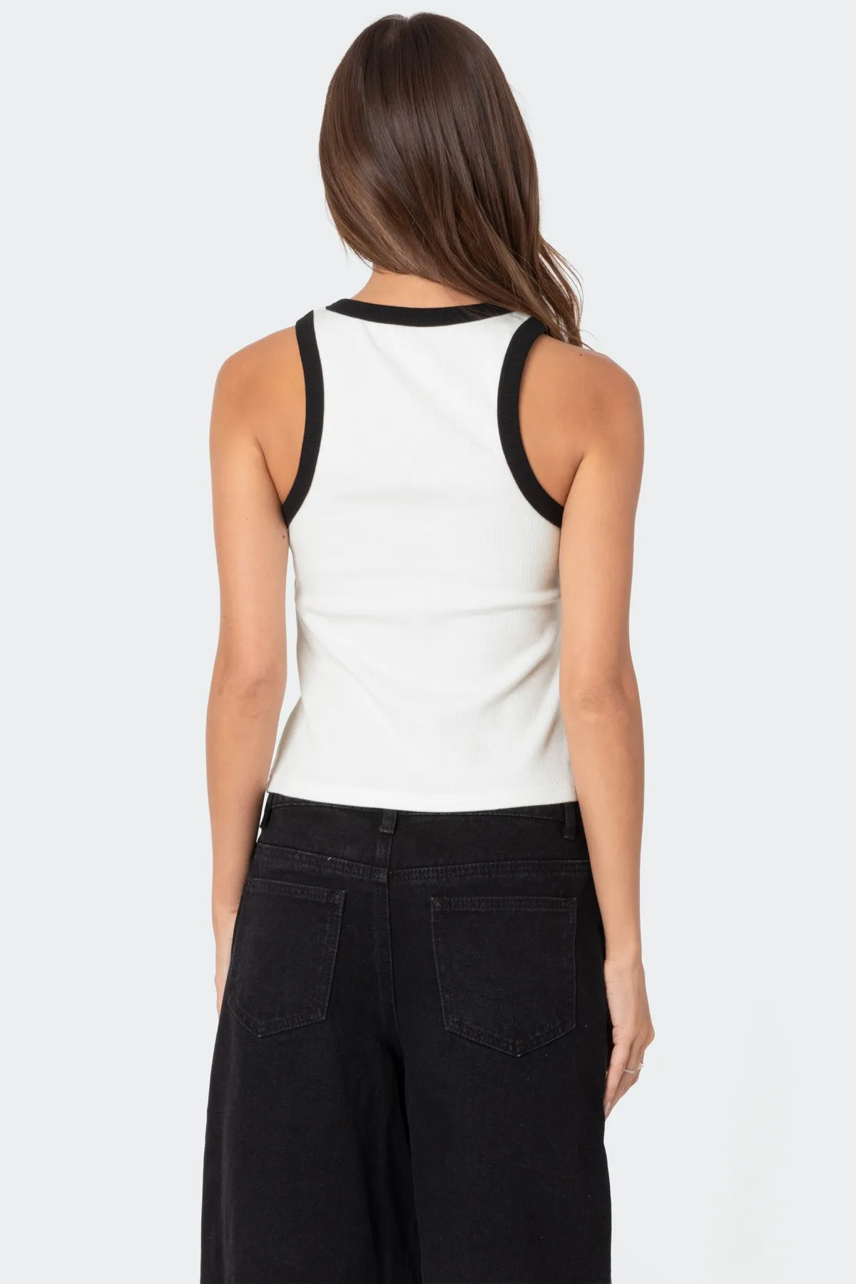 Wes Contrast Ribbed Tank Top sold by Edikted product image thumbnail 3