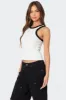 Wes Contrast Ribbed Tank Top sold by Edikted