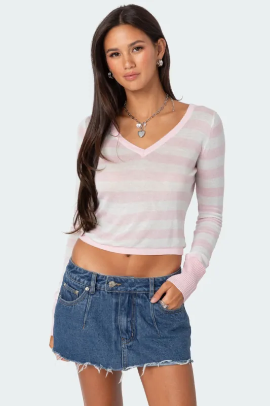 Candice Striped Knit Top sold by Edikted