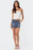 Eryn Denim Mini Skirt sold by Edikted